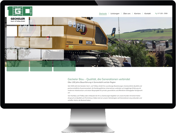 Geckeler Hoch- und Tiefbau GmbH auf einem Mac-Bildschirm