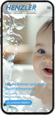 Referenzwebsite auf einem Smartphone