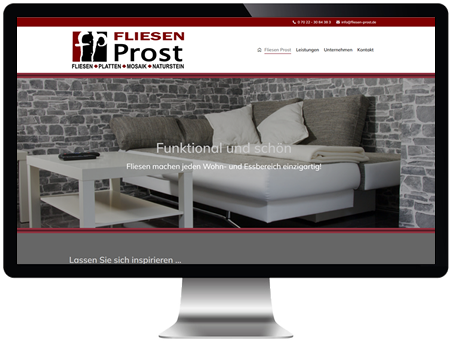 Website auf einem Mac-Bildschirm