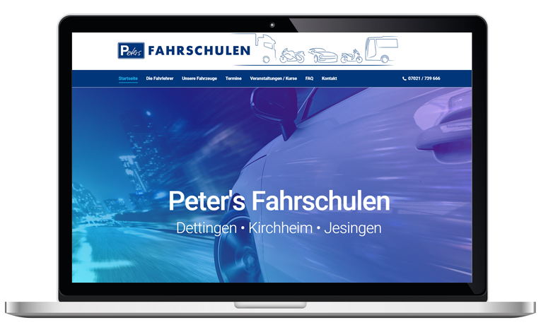 Referenzprojekt peters-fahrschulen.com